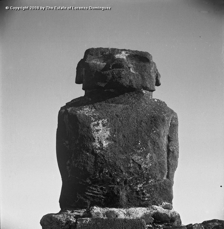 ANA_Moai_02.jpg - Easter Island. 1960. Anakena. Moai raised by Heyerdahl's Kontiki expedition.